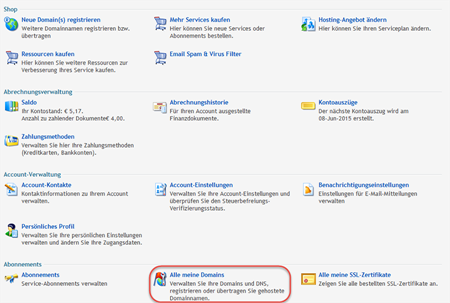 Alle meine Domains