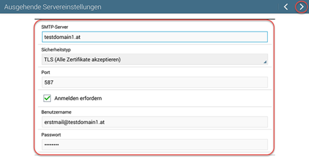 Ausgangsserver konfigurieren