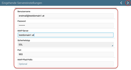 IMAP Eingangsserver