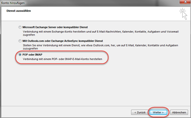 Pop oder IMAP Konto
