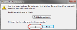 Zertifikatswarnung