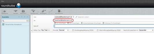 Roundcube E-Mail an Kontakt