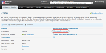 Drupal Admin-Interface