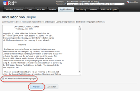Drupal Lizenzbedingungen