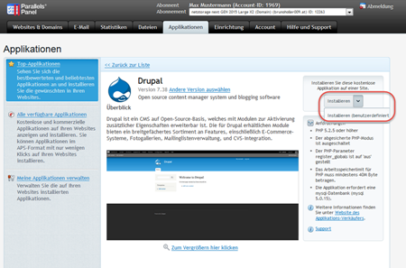 Drupal installieren